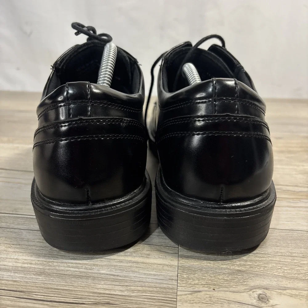 Mens 11.5 Nunn Bush Genuine Leather Kore Pro Cap Toe Oxford Black Slip Resistant